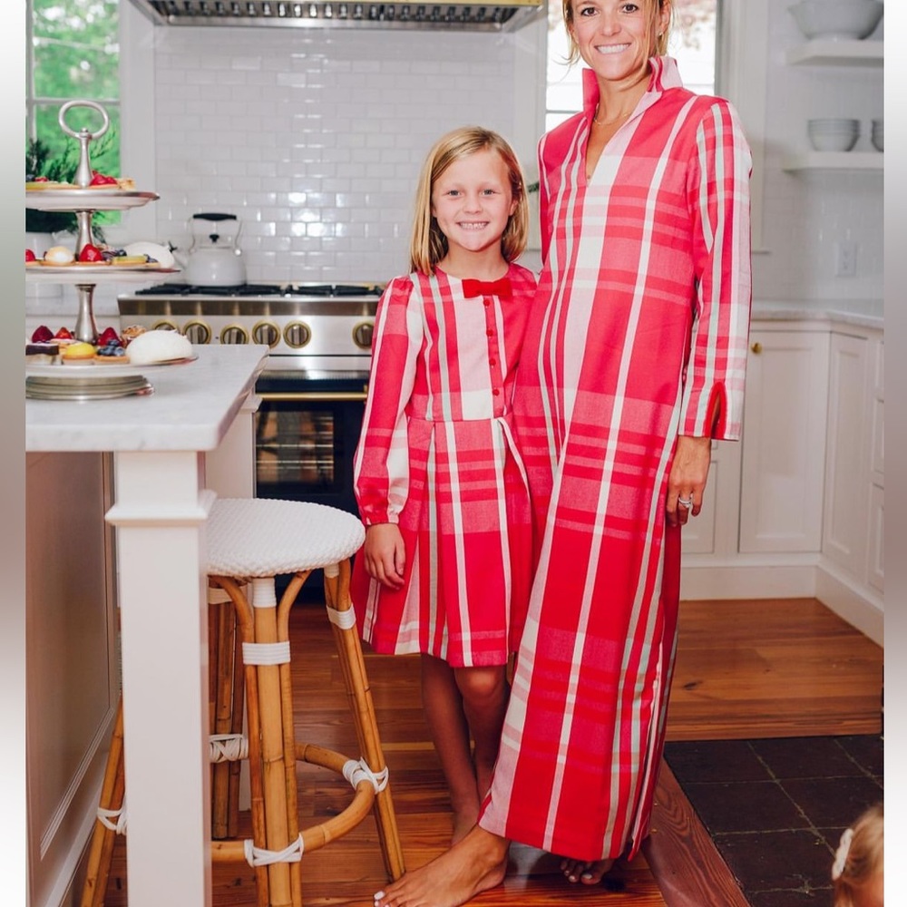 Women's Red Plaid Maxi Dress